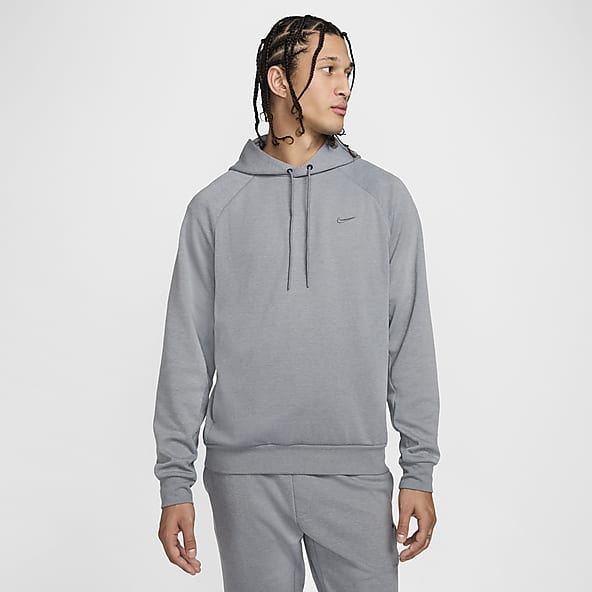 Nike dri fit hoodie grey hot sale